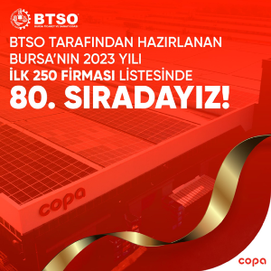 Bursa'nın İlk 250 Firması Listesinde 80. Sıradayız